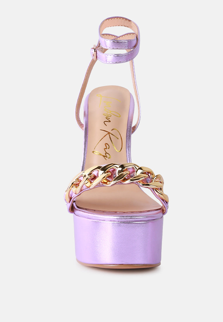big bash metallic high platform chunky sandals by ruw#color_purple