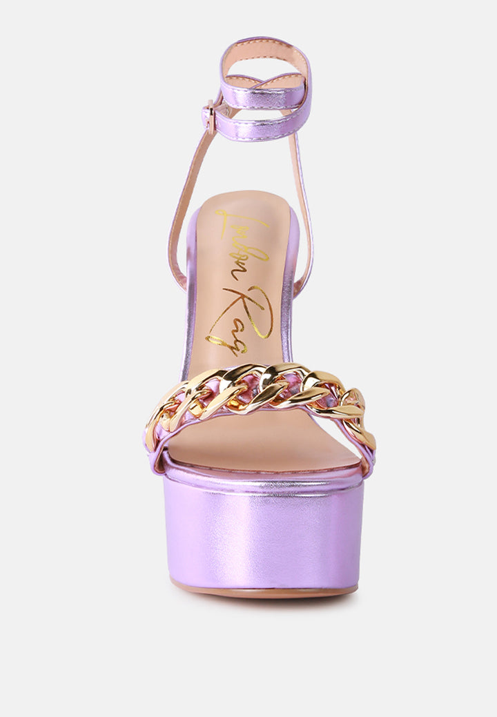big bash metallic high platform chunky sandals by ruw#color_purple