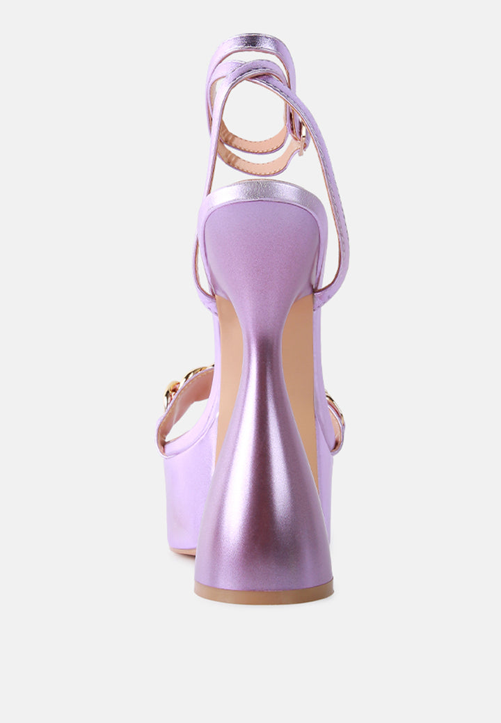 big bash metallic high platform chunky sandals by ruw#color_purple