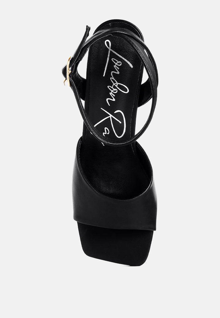 black mid heel ankle strap sandals#color_black