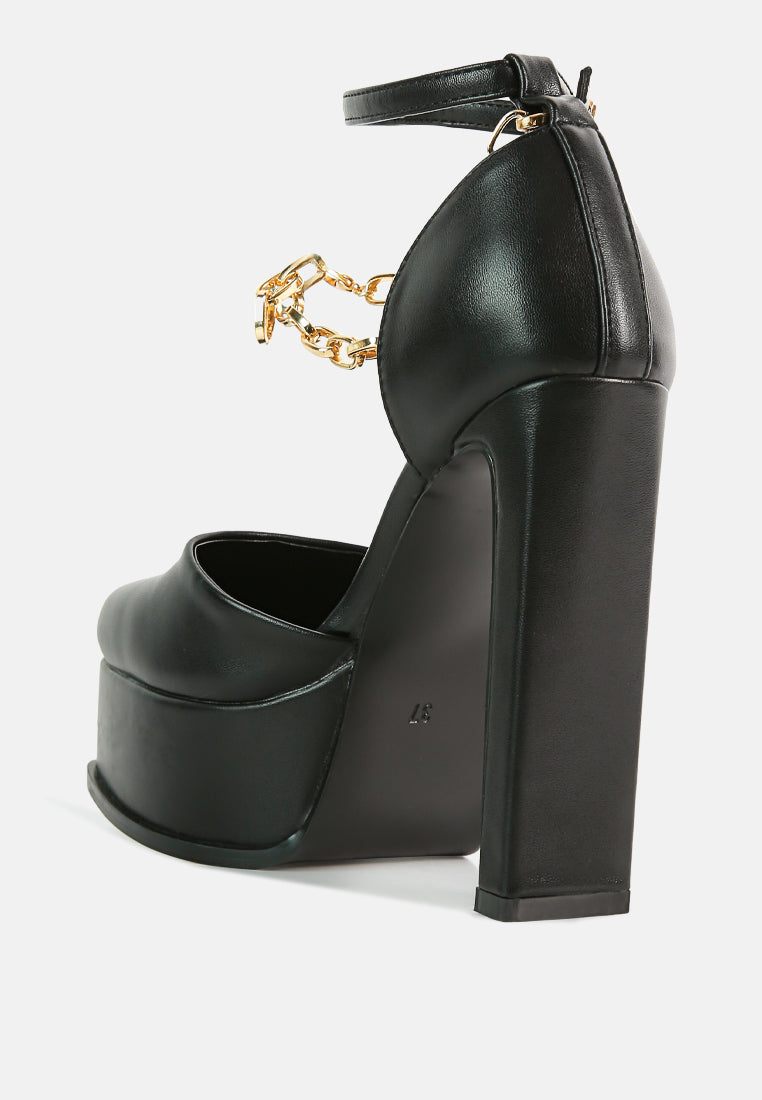 blackpearl faux leather high heeled platform sandals#color_black