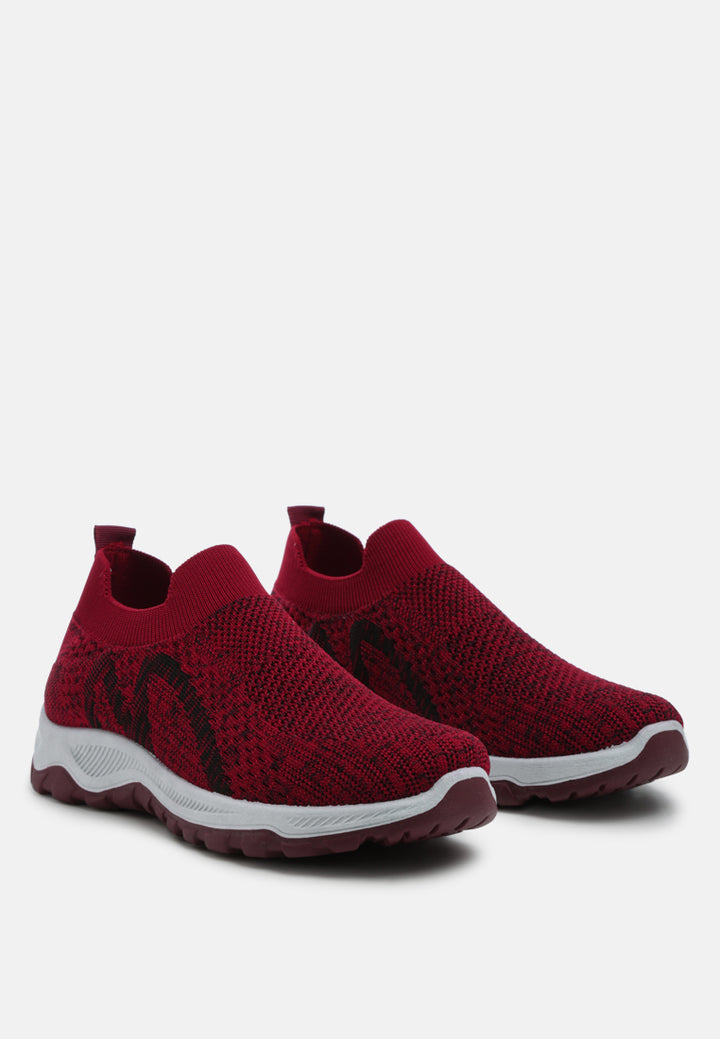 blazed knitted seamless trainers#color_red