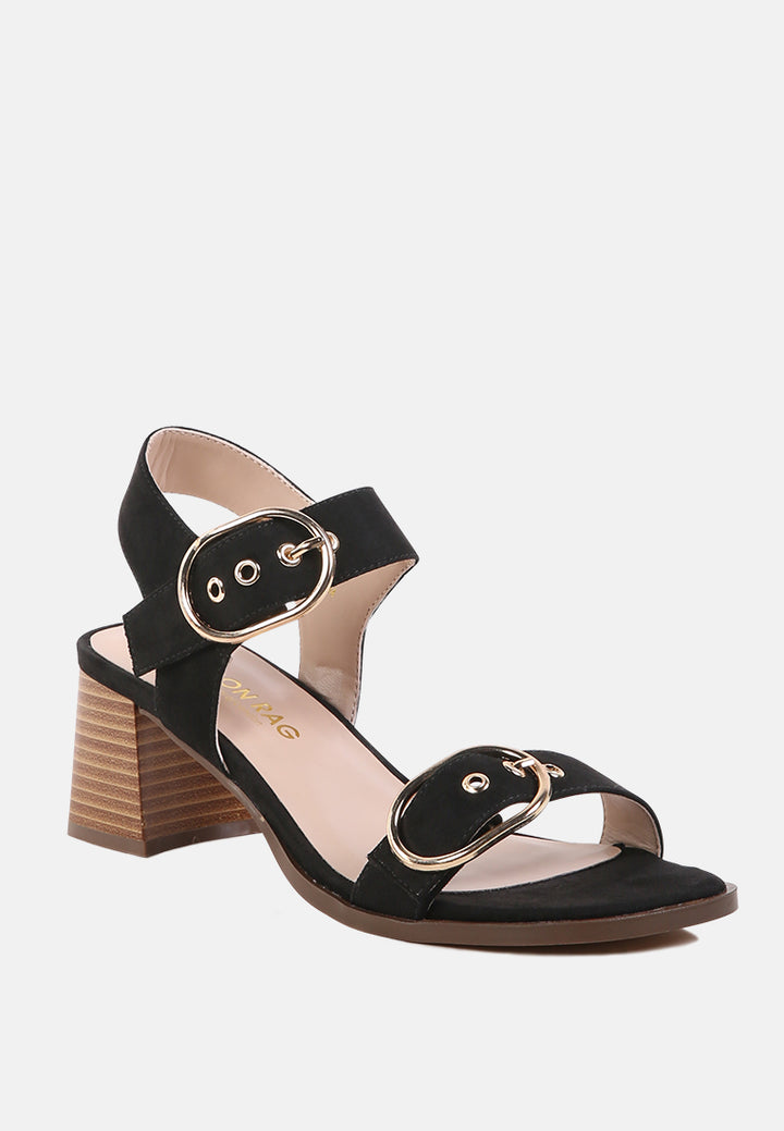 block heeled buckle sandals#color_black