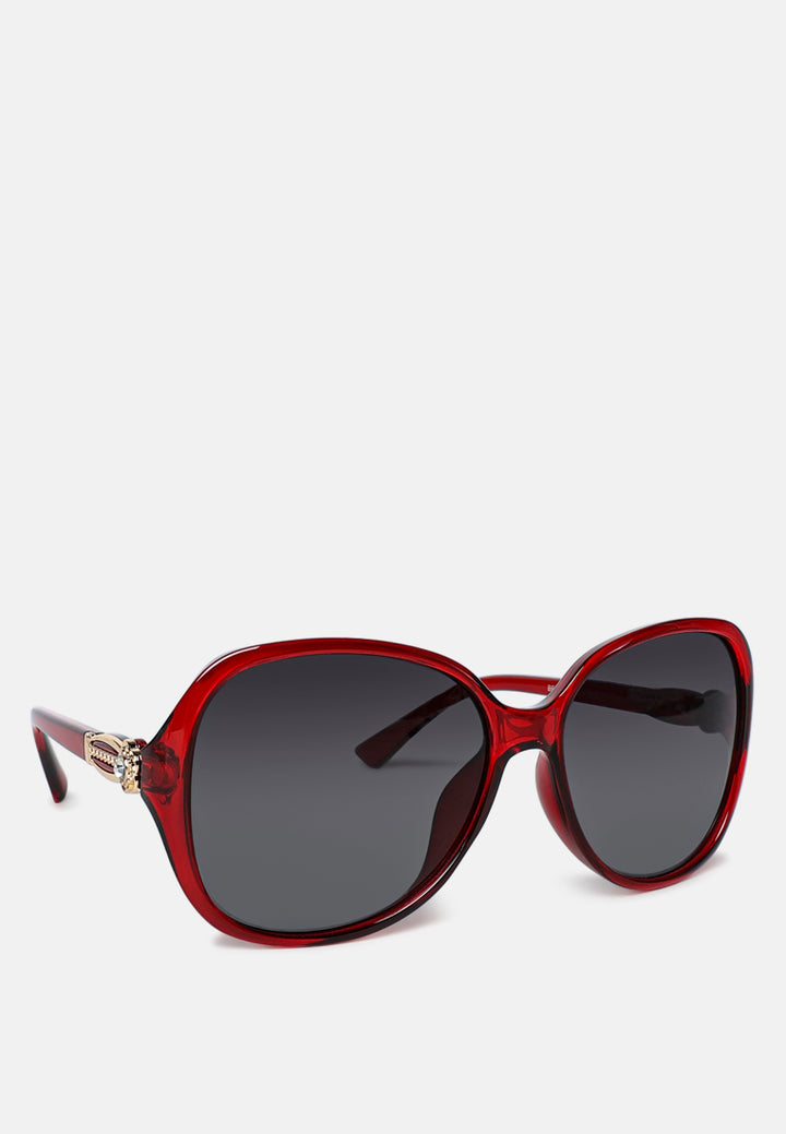 bold oval sunglasses#color_red-grey