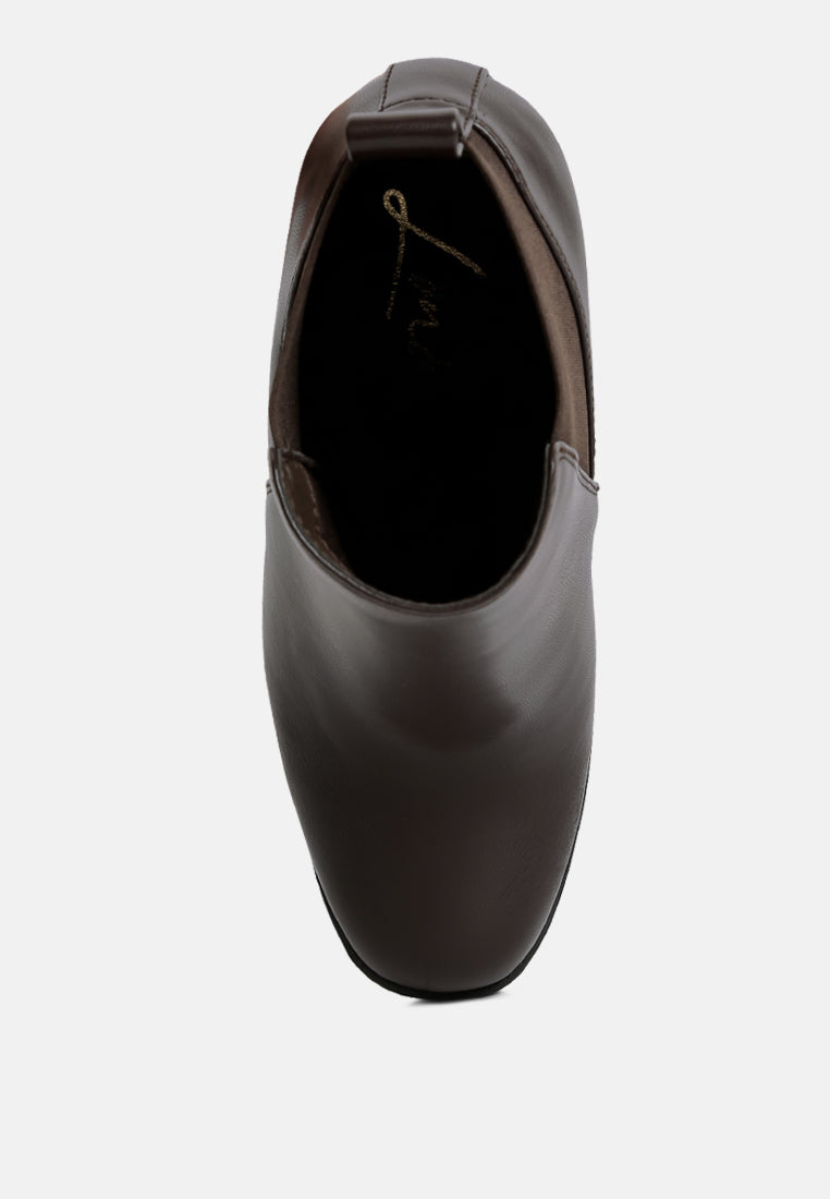 bolt block heeled chelsea boots by ruw#color_brown
