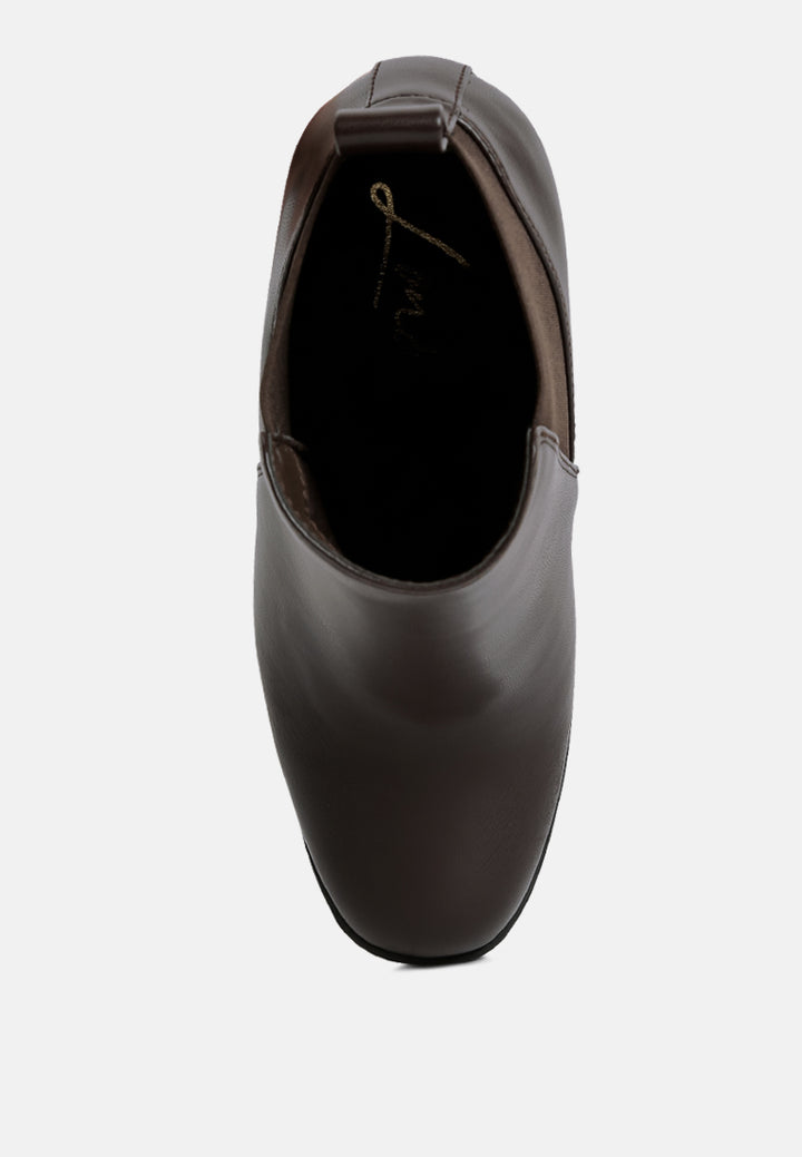 bolt block heeled chelsea boots by ruw#color_brown
