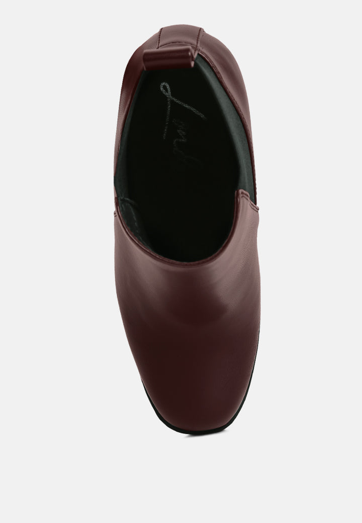 bolt block heeled chelsea boots by ruw#color_burgundy