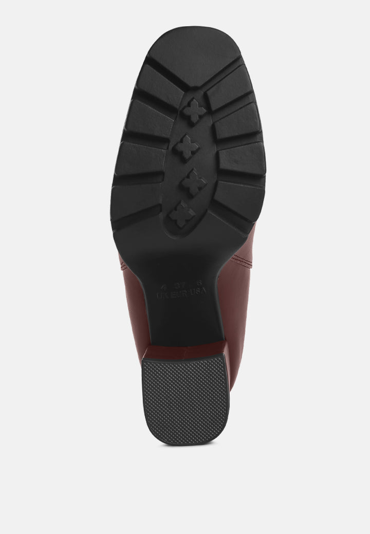 bolt block heeled chelsea boots by ruw#color_burgundy