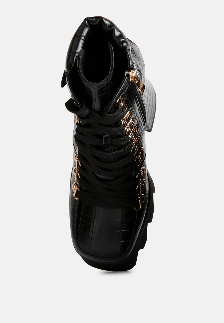 boogie high platform lace up boots#color_black