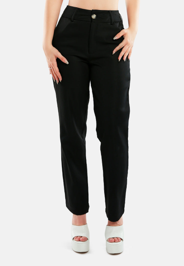 boot cut high waist pants#color_black