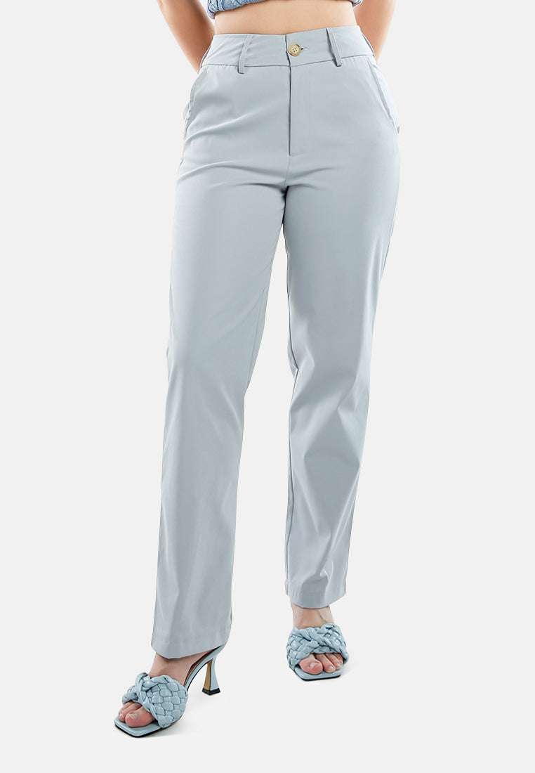 boot cut high waist pants#color_light blue