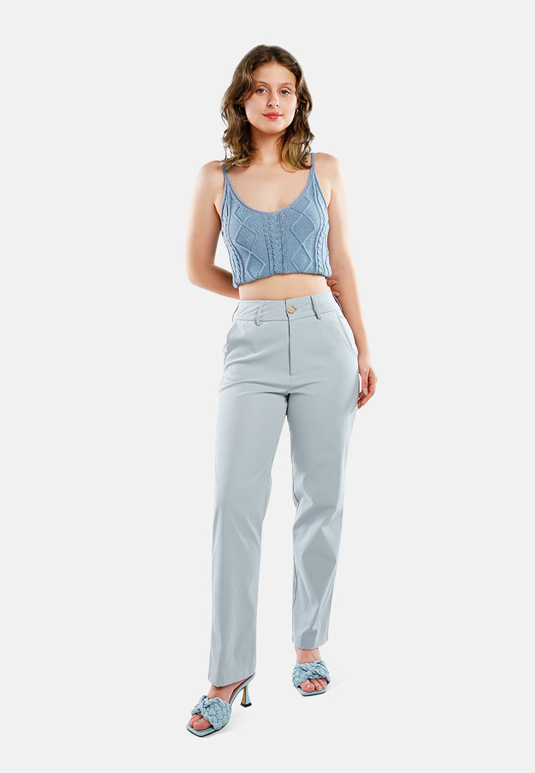 boot cut high waist pants#color_light blue