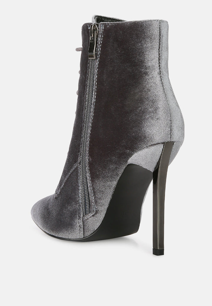 velvet high heeled velvet boots by ruw#color_grey