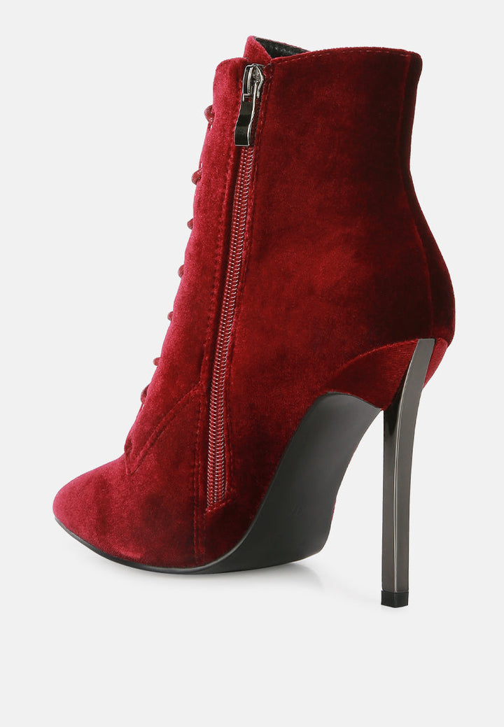 velvet high heeled velvet boots by ruw#color_burgundy