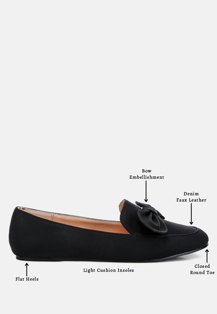 bow embellished loafers by ruw#color_black