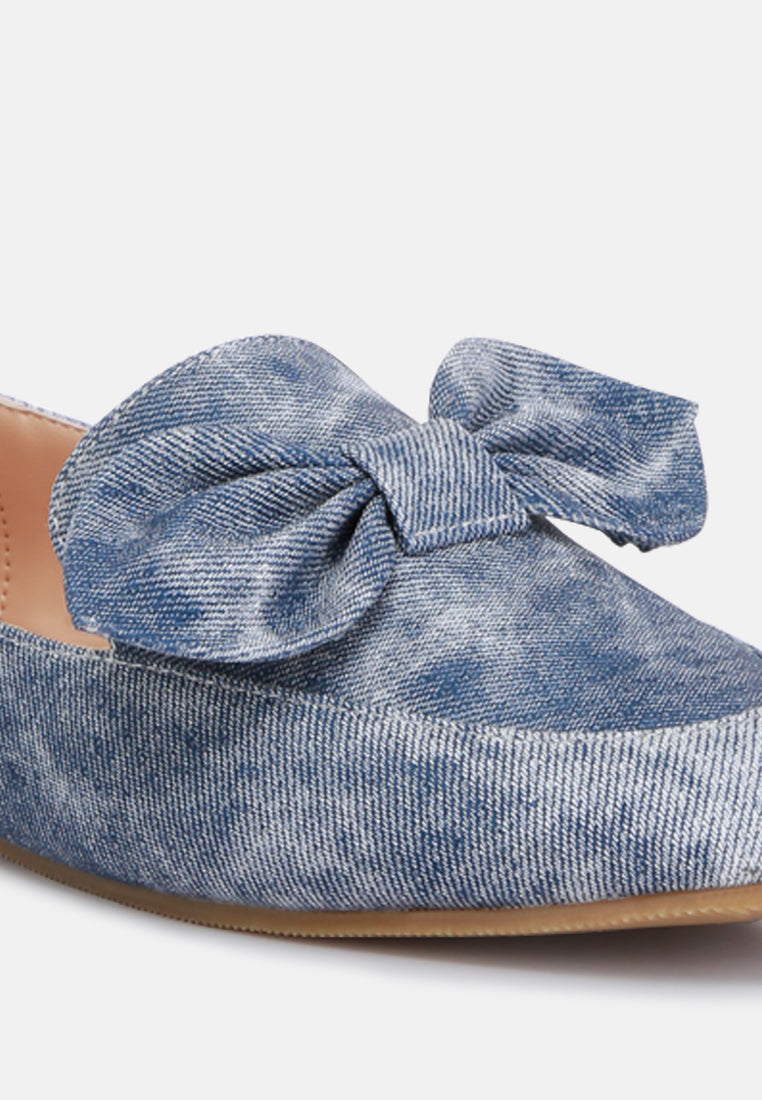 bow embellished loafers by ruw#color_denim