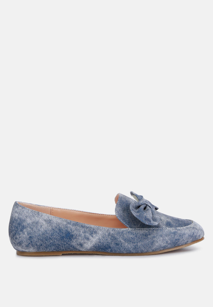 bow embellished loafers by ruw#color_denim