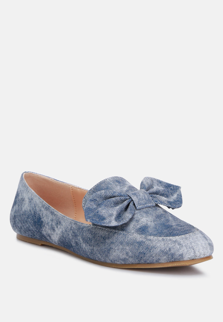 bow embellished loafers by ruw#color_denim