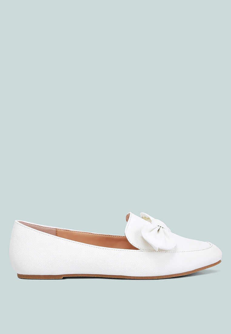 bow embellished loafers by ruw#color_off-white