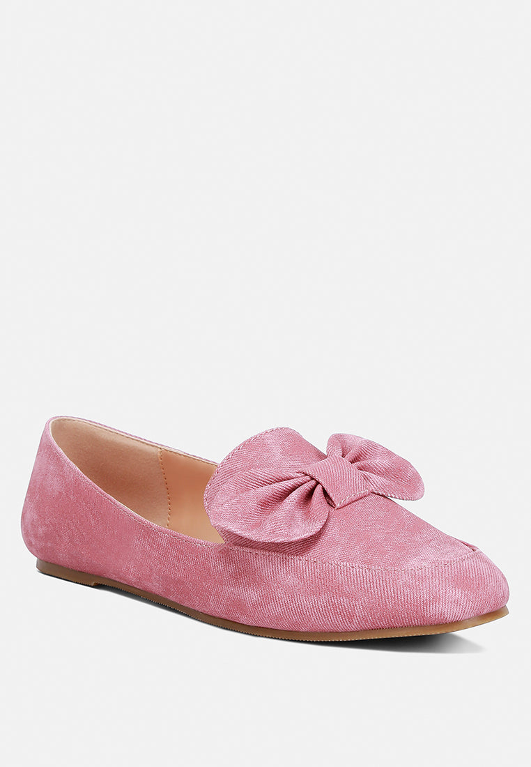 bow embellished loafers by ruw#color_pink