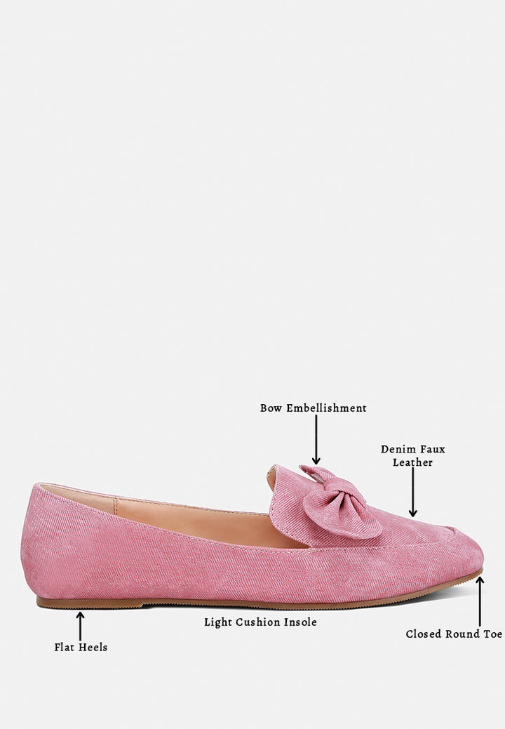 bow embellished loafers by ruw#color_pink