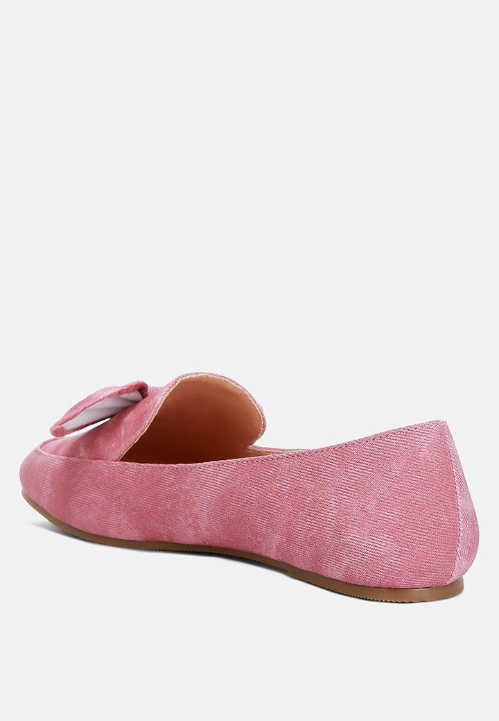 bow embellished loafers by ruw#color_pink