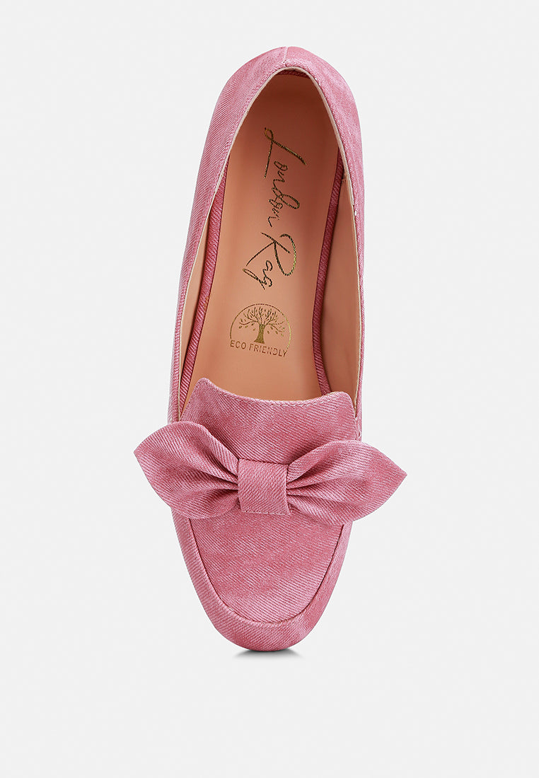 bow embellished loafers by ruw#color_pink