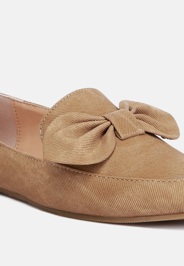 bow embellished loafers by ruw#color_tan