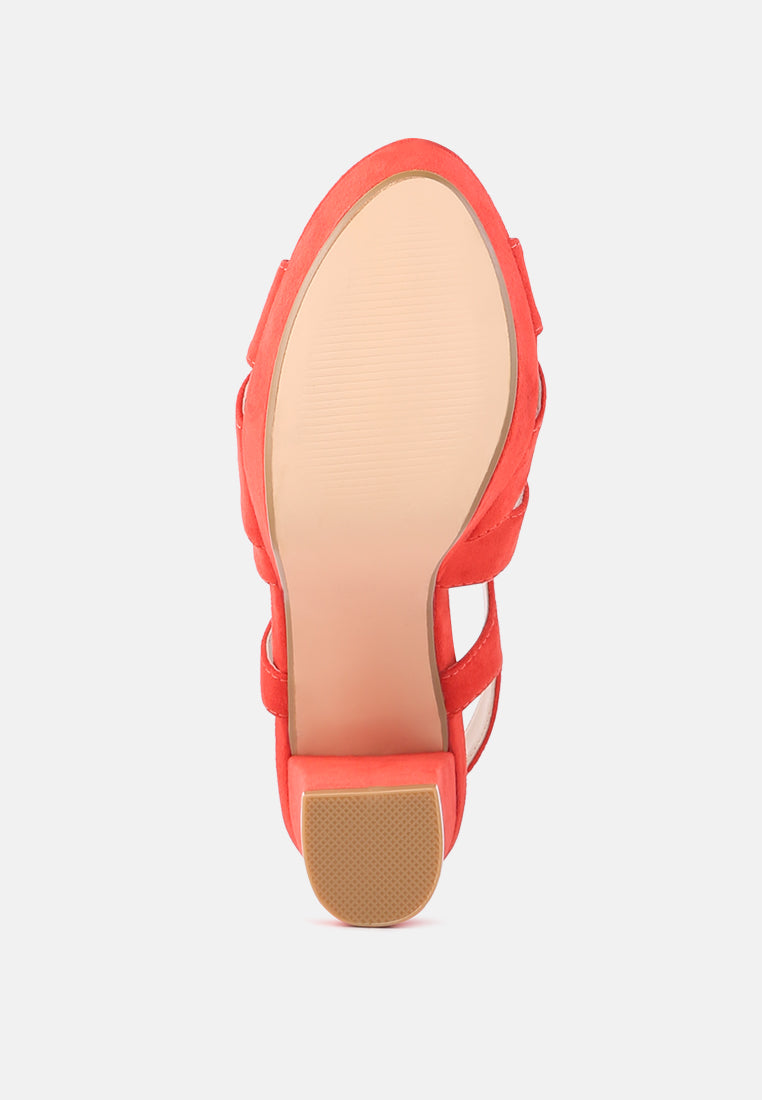 buckle strap high heel platform sandals#color_red