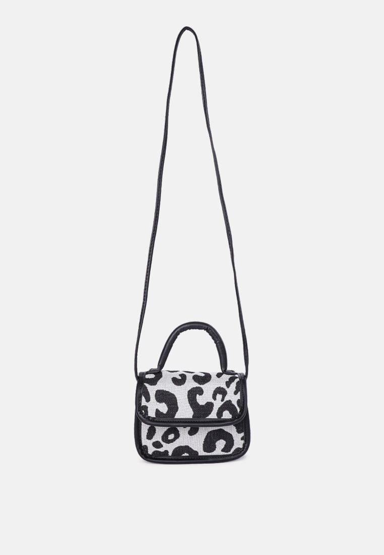 buffalo print sling bag#color_black
