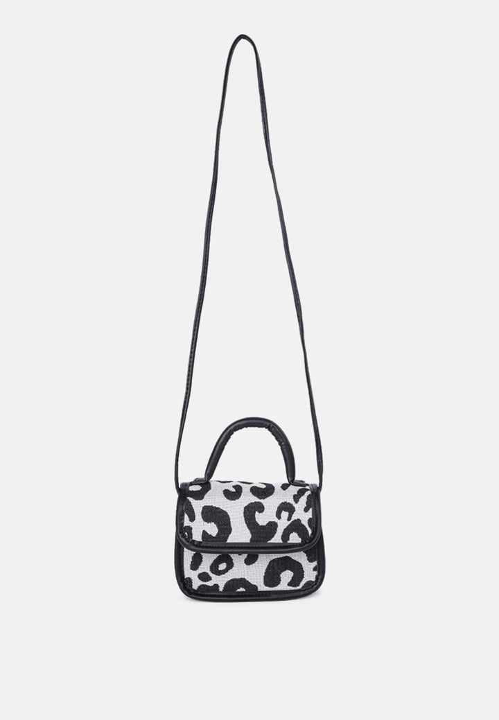 buffalo print sling bag#color_black