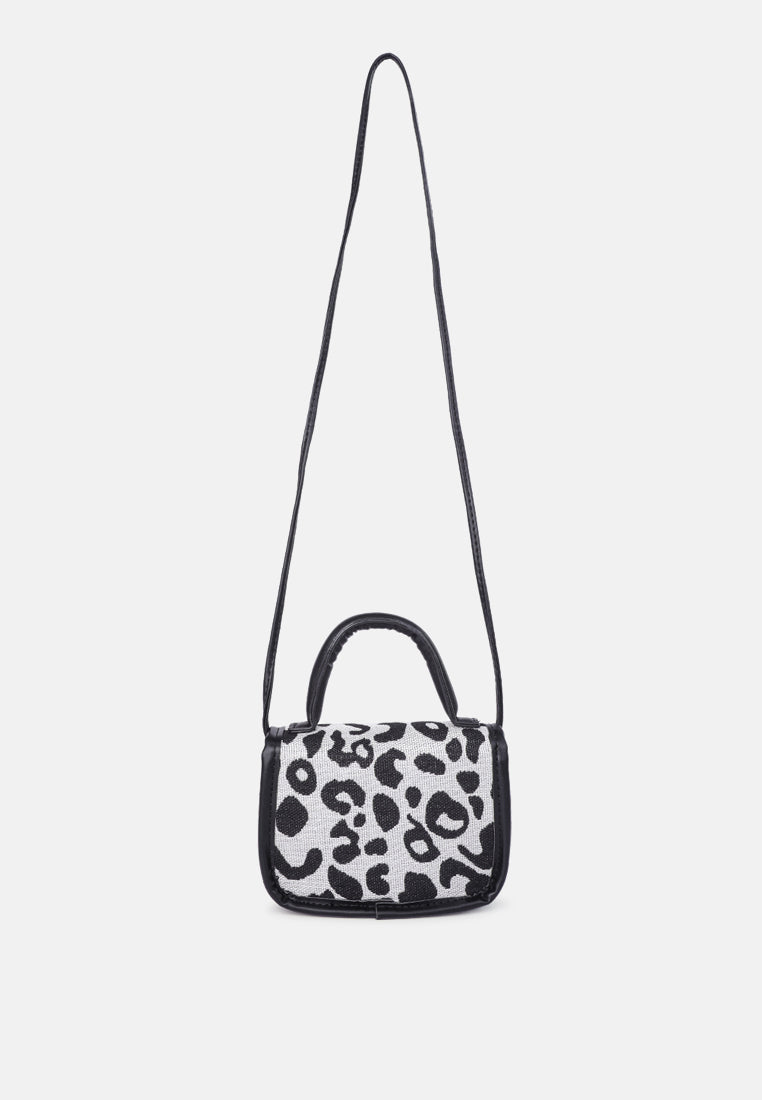buffalo print sling bag#color_black