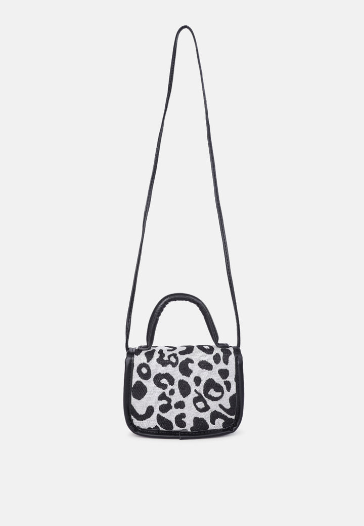 buffalo print sling bag#color_black