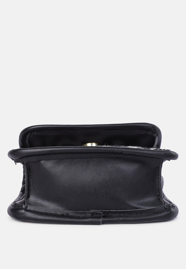 buffalo print sling bag#color_black