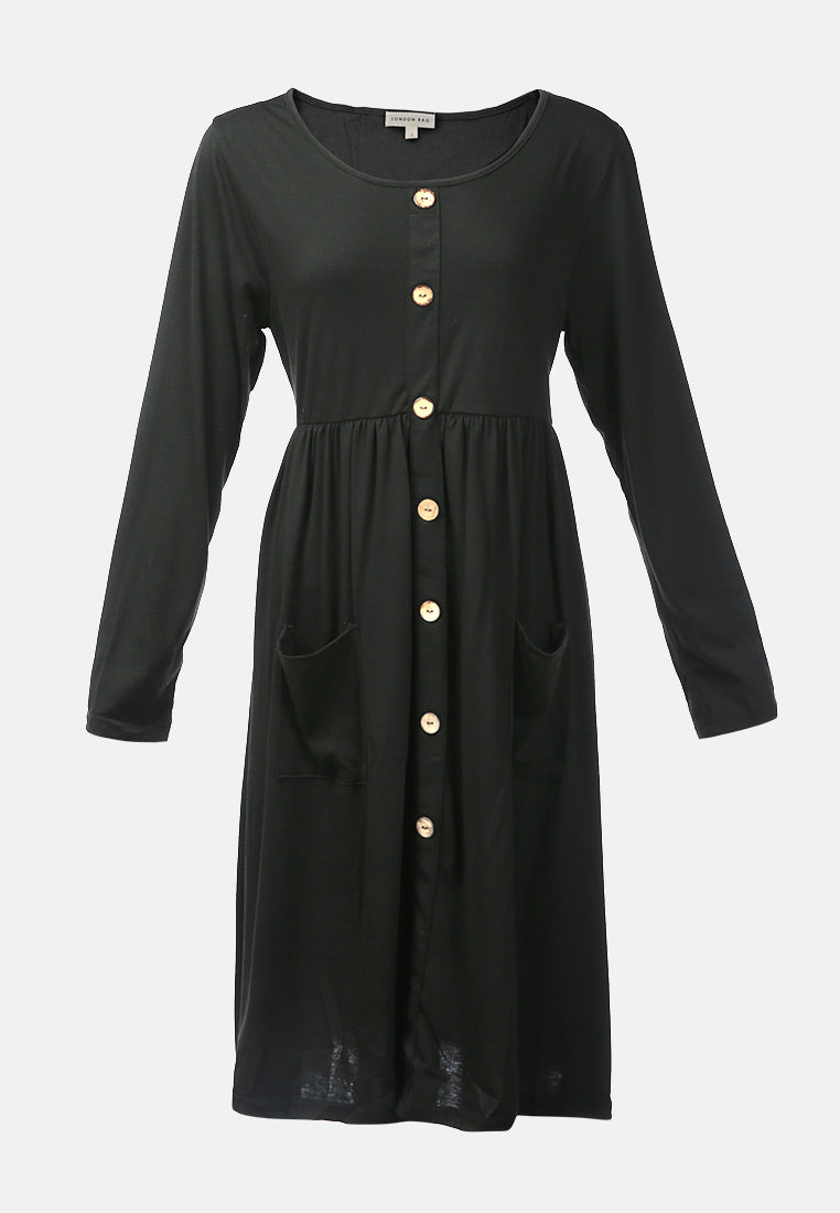 button- up dress#color_black