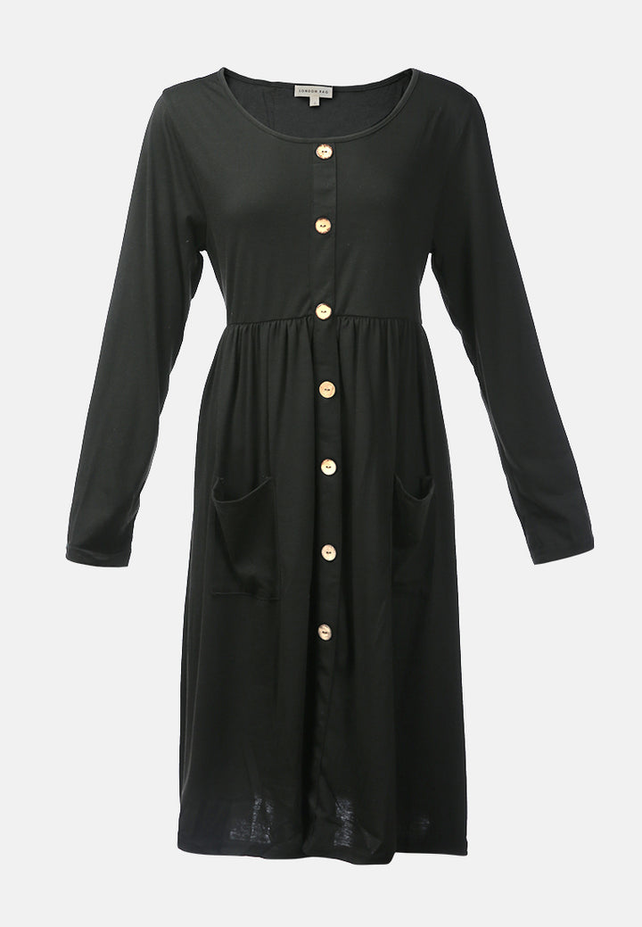 button- up dress#color_black