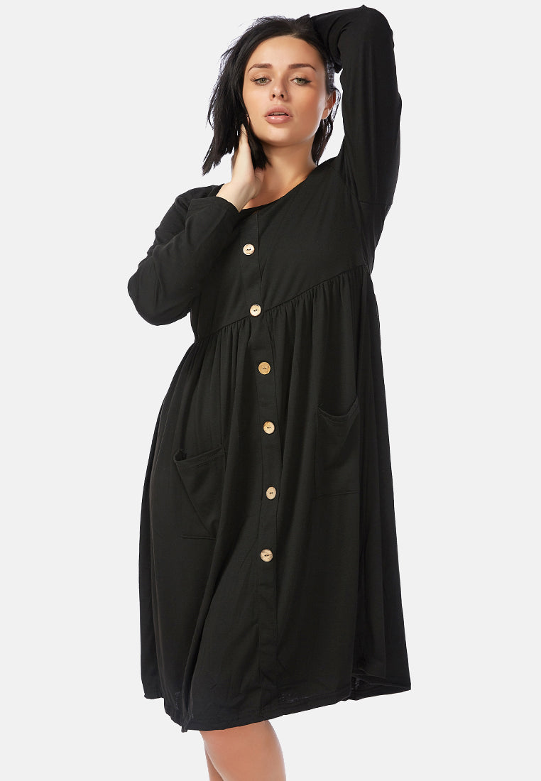 button- up dress#color_black