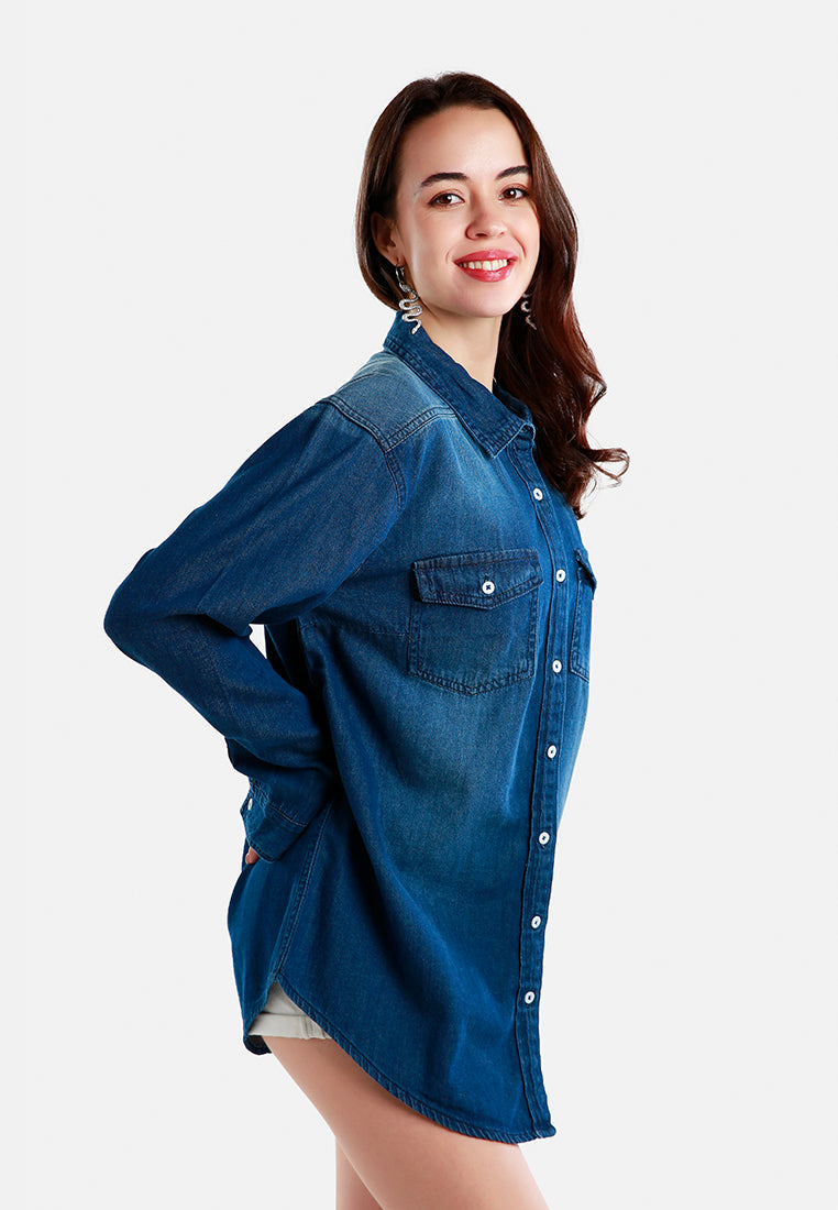 button down ombre denim shirt#color_mid-blue