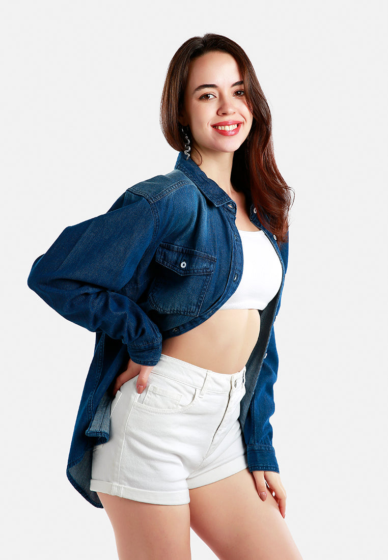 button down ombre denim shirt#color_mid-blue