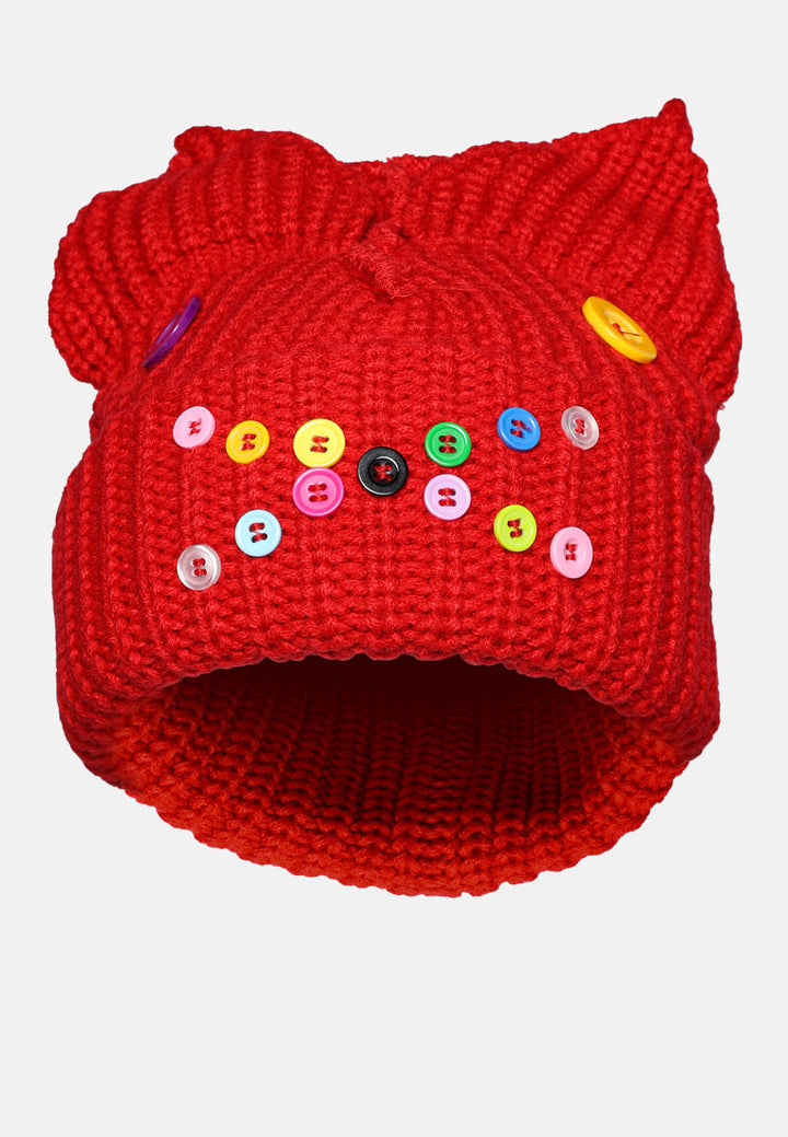 buttoned animal ears beanie by ruw#color_red