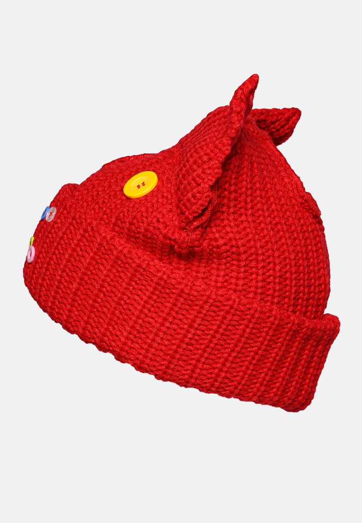 buttoned animal ears beanie by ruw#color_red