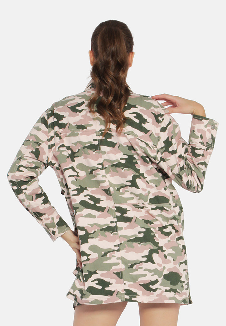 camouflage print shacket#color_pink