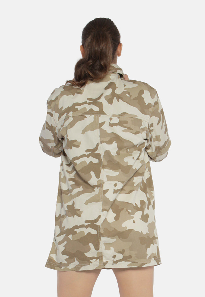 camouflage print shacket#color_khaki