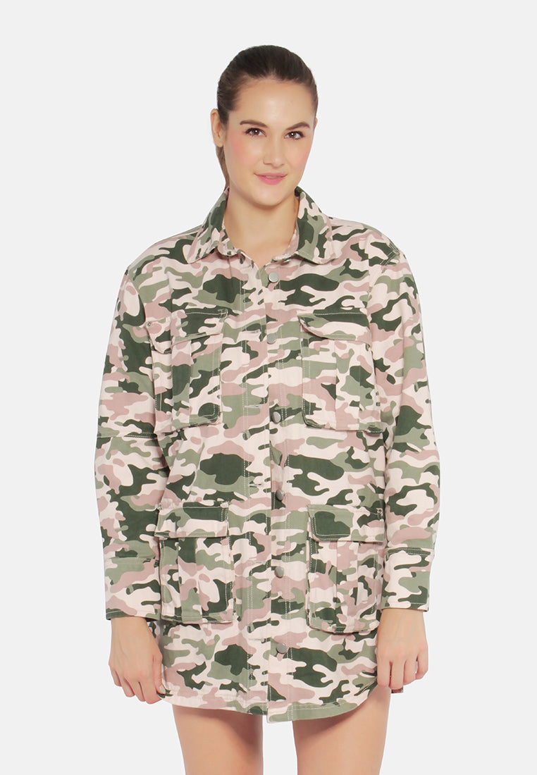 camouflage print shacket#color_pink