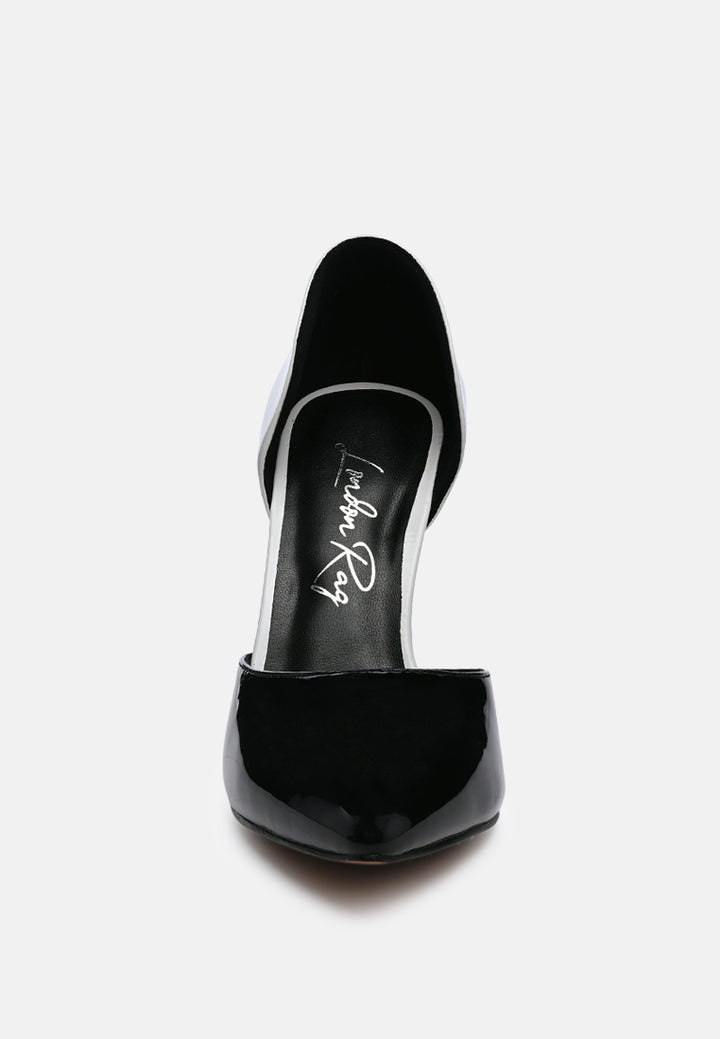 candy cane patent faux leather high heel pumps by ruw#color_white-black