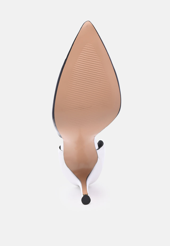 candy cane patent faux leather high heel pumps by ruw#color_white-black