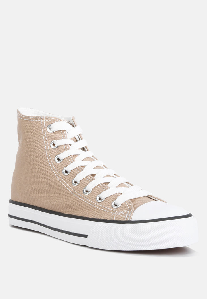 High Top Basketball Canvas Sneakers#color_beige