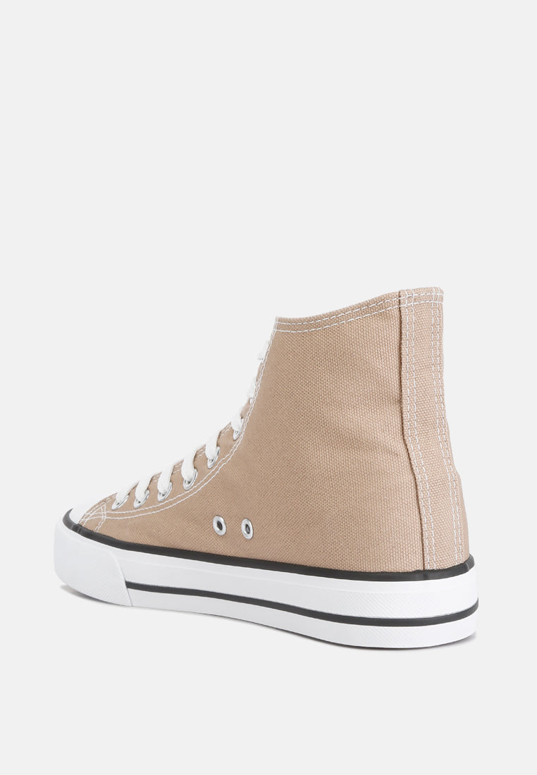 High Top Basketball Canvas Sneakers#color_beige