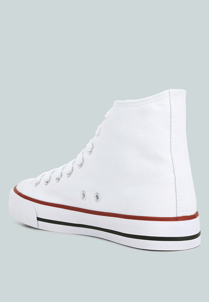 High Top Basketball Canvas Sneakers#color_white