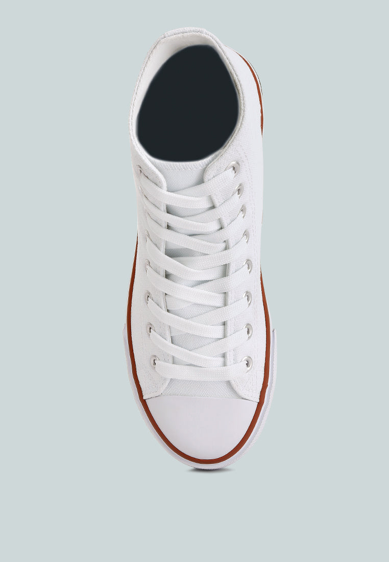 High Top Basketball Canvas Sneakers#color_white